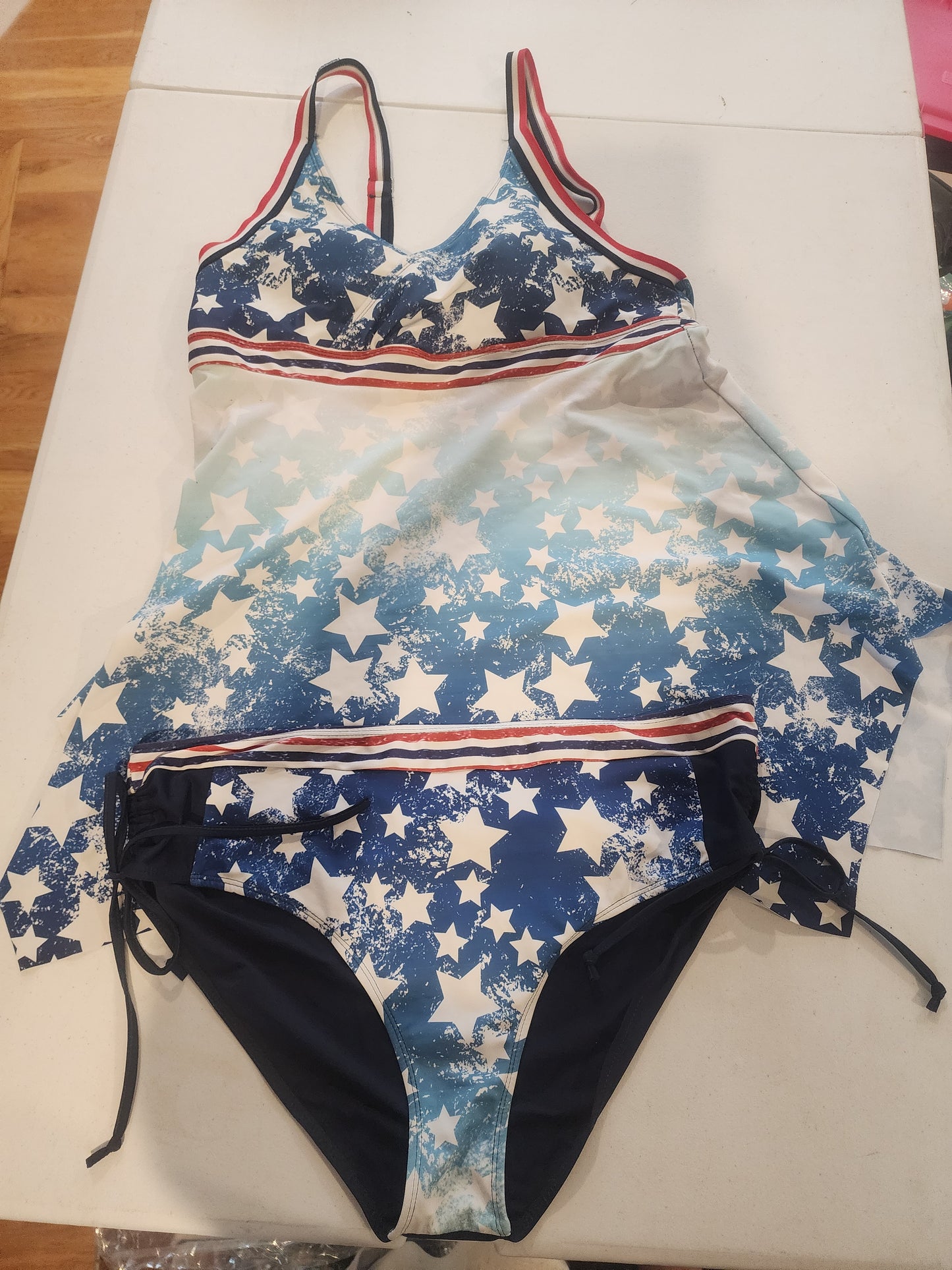 Women's Two-piece tankini Patriotic swimsuit XL 16