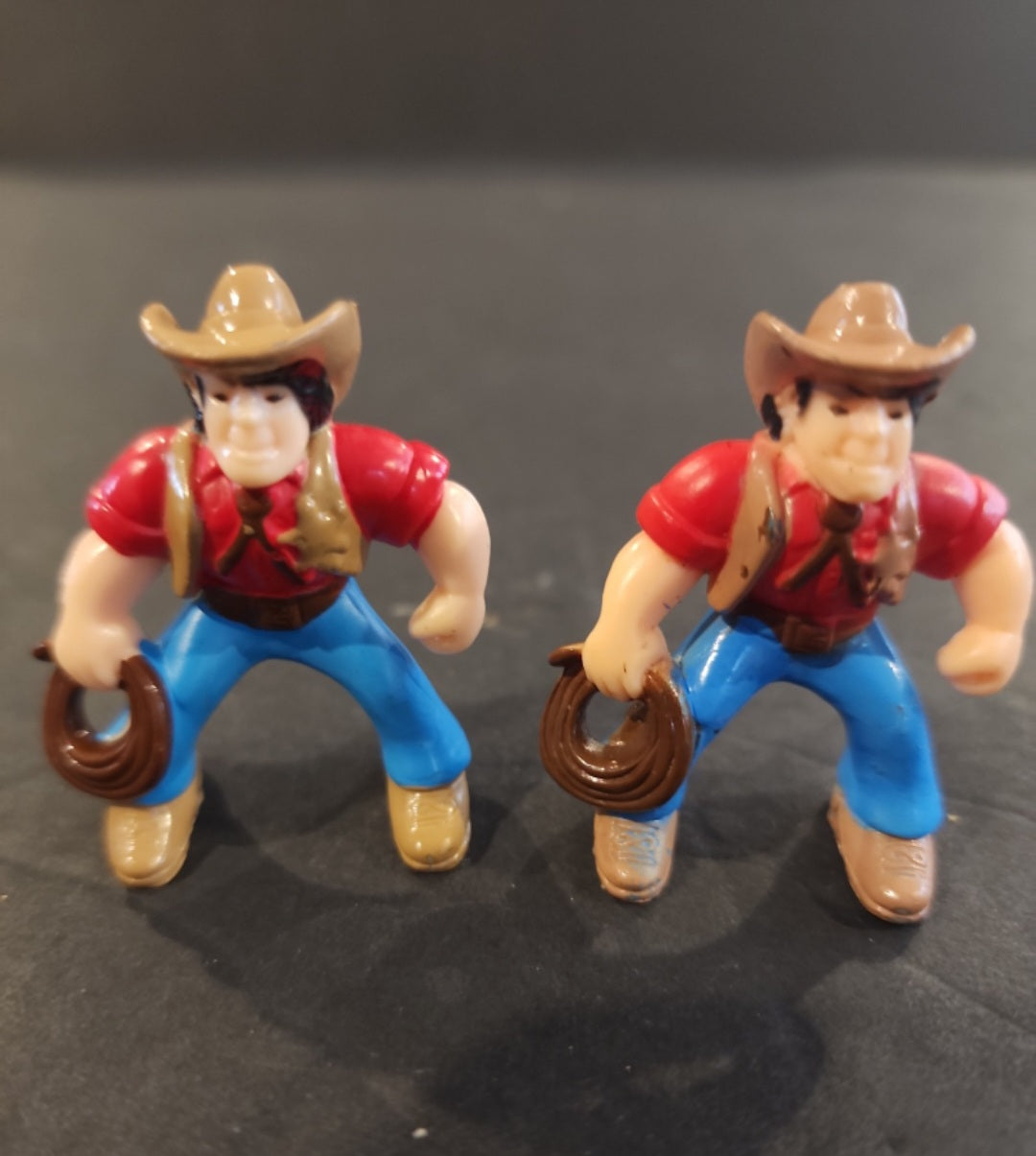 Lincoln Logs Frontiersman,, Cowgirl, 3 Soldier Blue Men, 2 Cowboys 2” Lot of 7