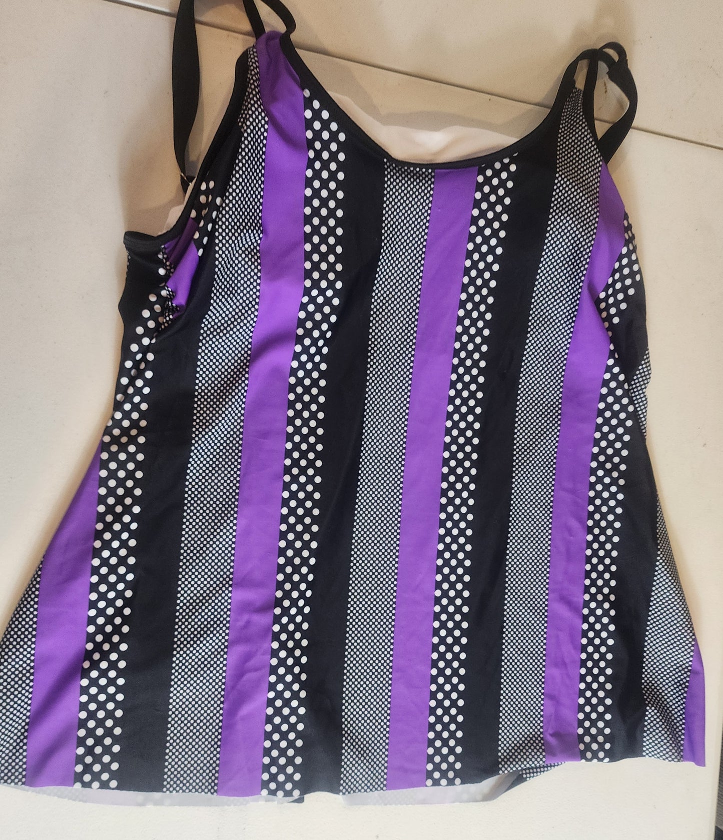 Women's Plus Size Swimsuit 18-20 Purple Black White