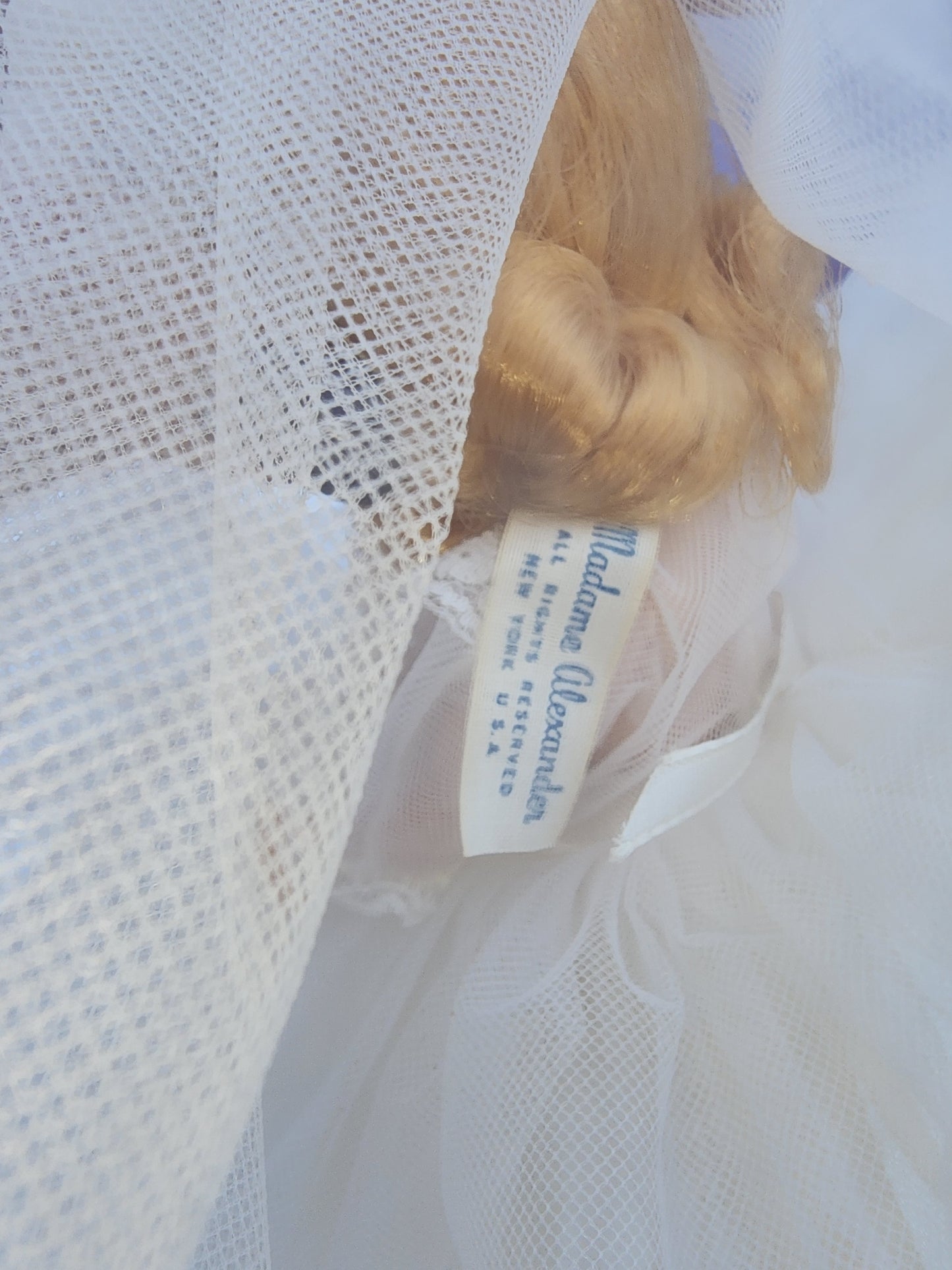 755 MADAME ALEXANDER DOLL  8" WEDDING BRIDE BLONDE shoes & matching garter belt