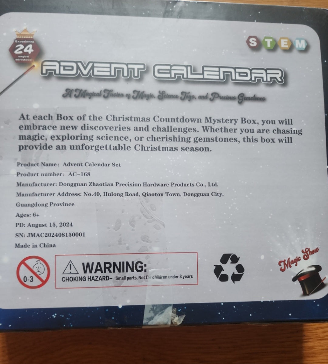 Magic & STEM Advent Calendar - A Magical Fusion of Magic, Science Toy & Gemstone