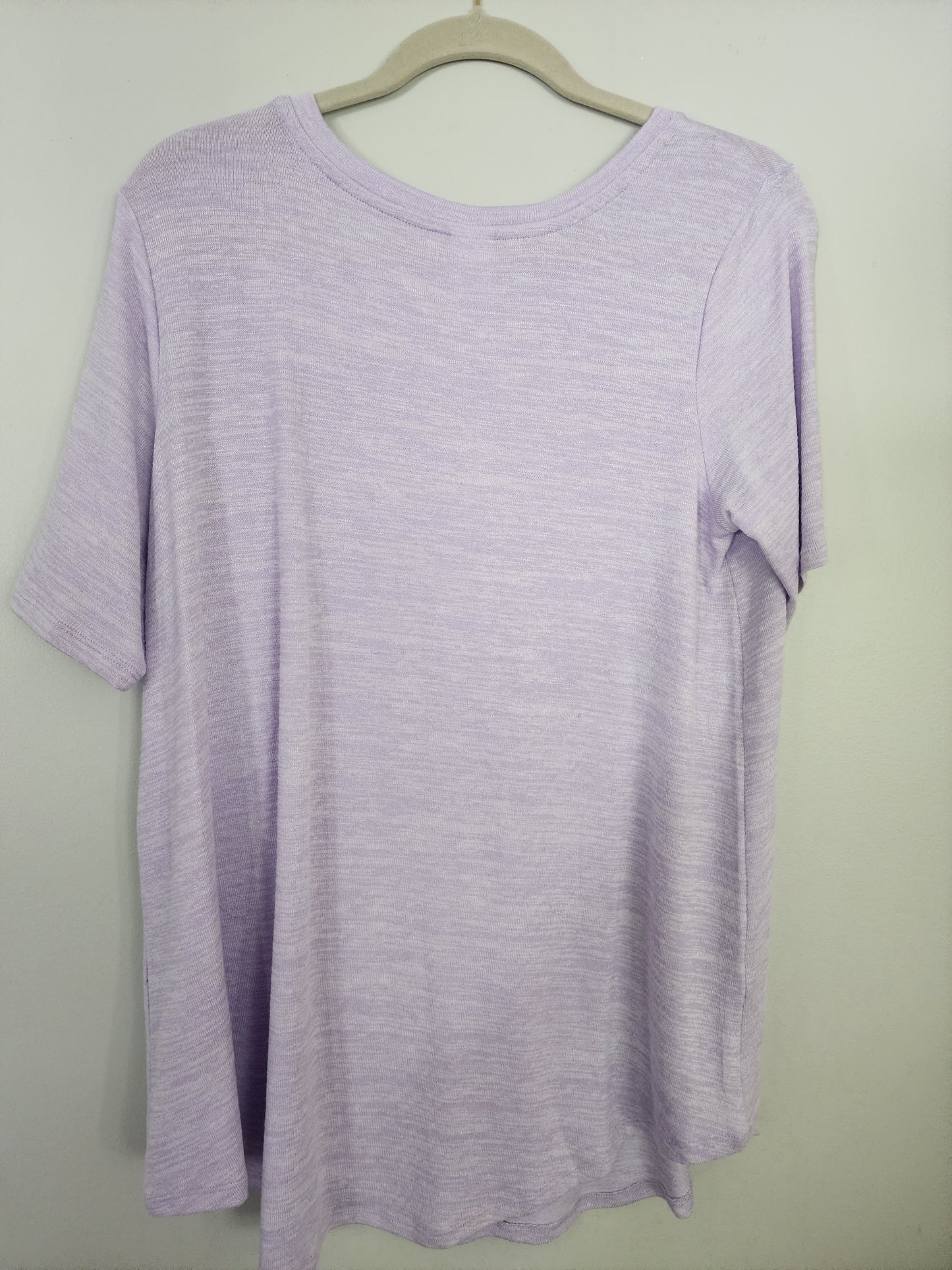 New Women's Member's Mark Luxe TEE size XL. Short sleeve heathered light purple