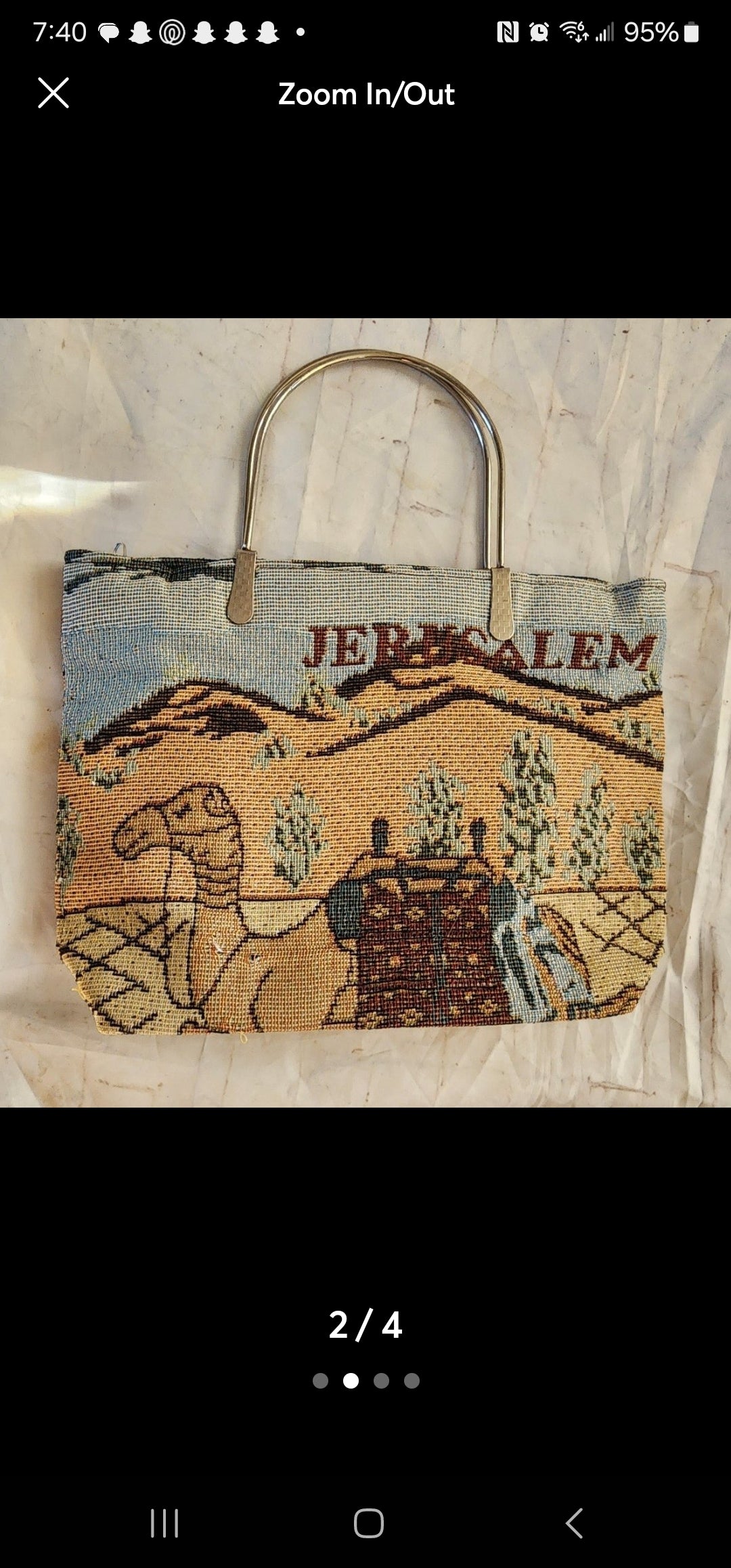 Purse with Jerusalem and Camel on Purse