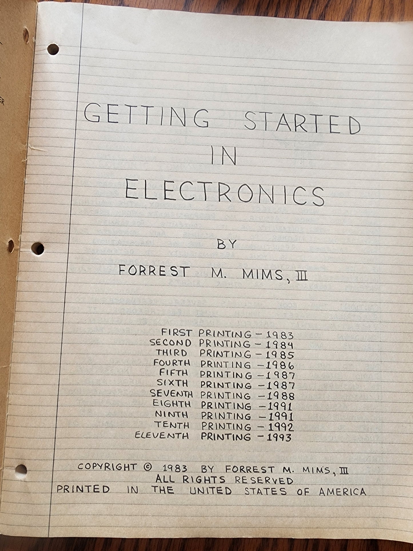Getting Started in Electronics 276-5003A written exclusively for Radio Shack