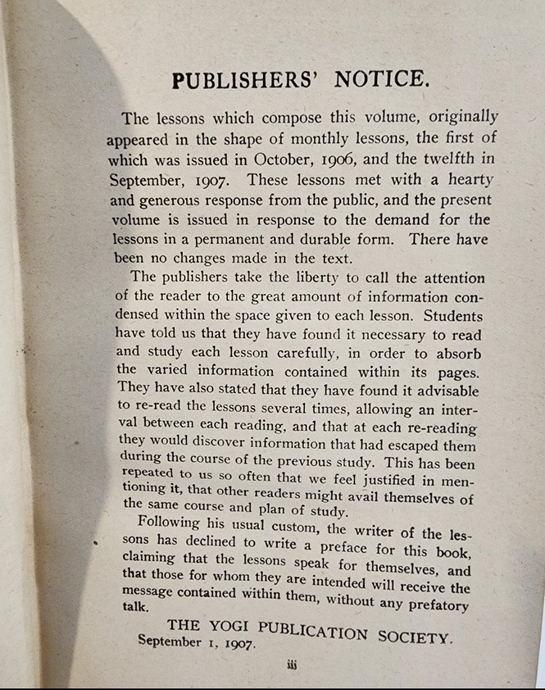 A Series of Lessons in Gnani Yoga (The Yoga of Wisdom), Year 1907