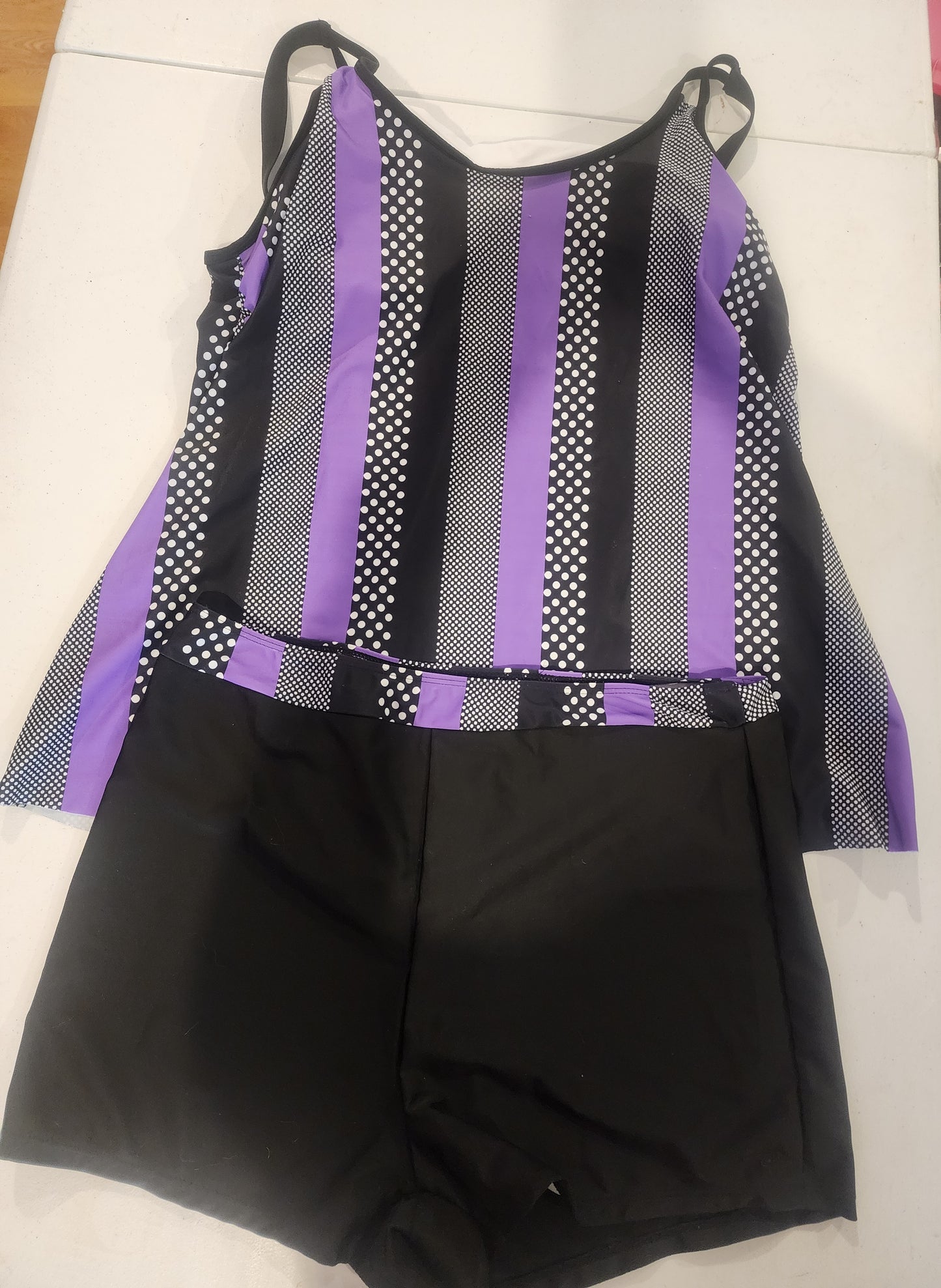 Women's Plus Size Swimsuit 18-20 Purple Black White