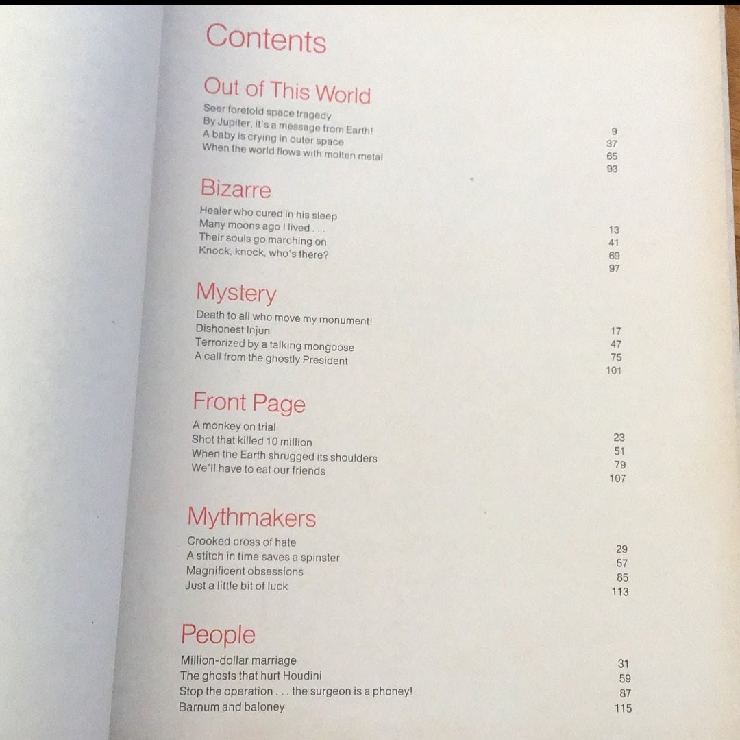 6 Out of this World Books date is 1976-1978 Library Of Bizarre & Extraordinary