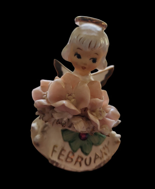 50's LEFTON February ANGEL figurine Japan 489 Violet Amethyst aprox 4.5"