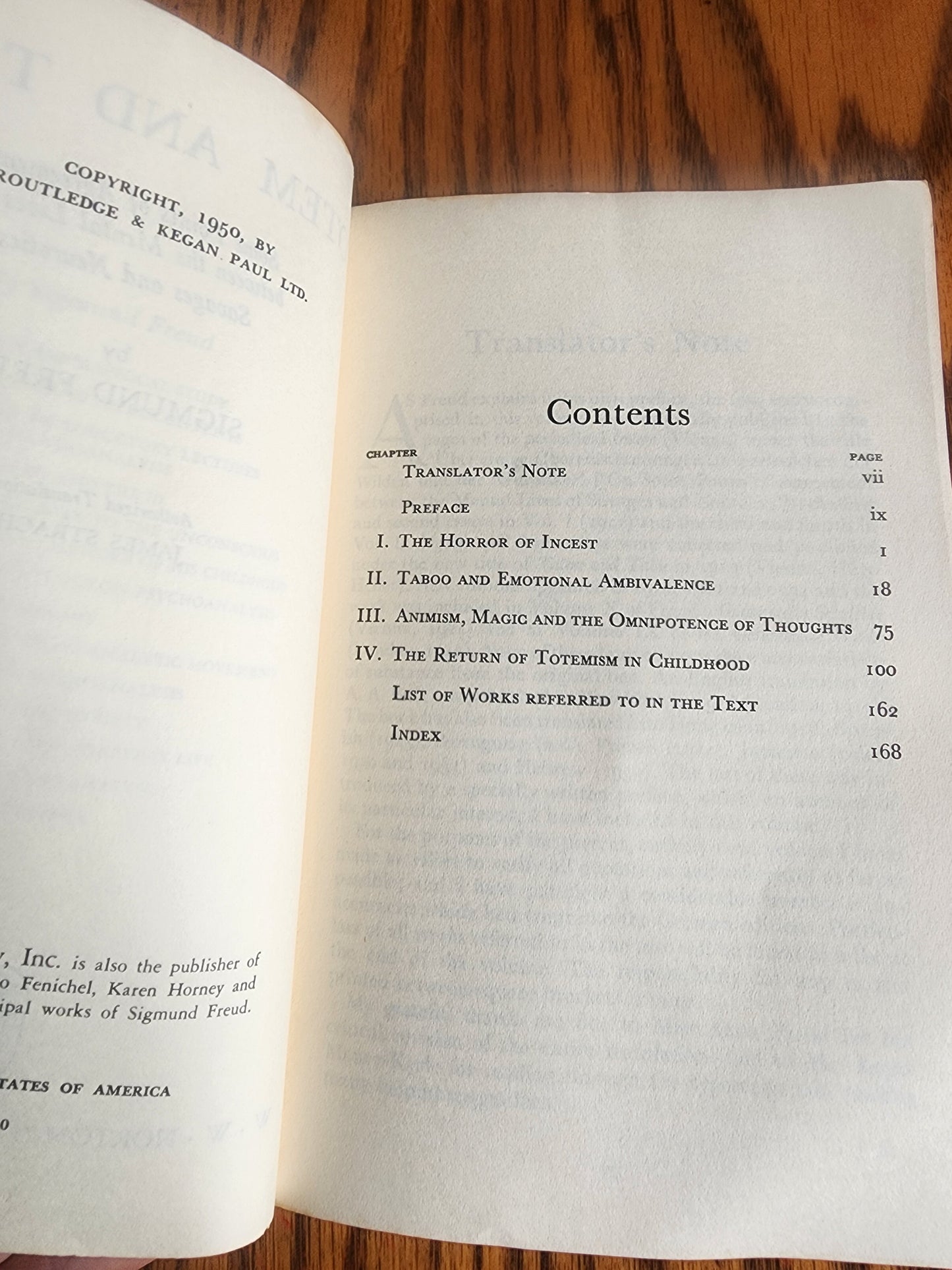 Vintage 1950 Sigmund Freud Totem and Taboo Paperback James Strachey Translation