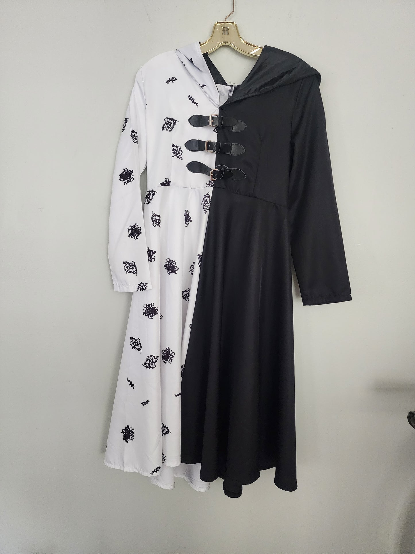 Cruella De Vil Cosplay Costume Dress Outfit Halloween Carnival Suit Medium