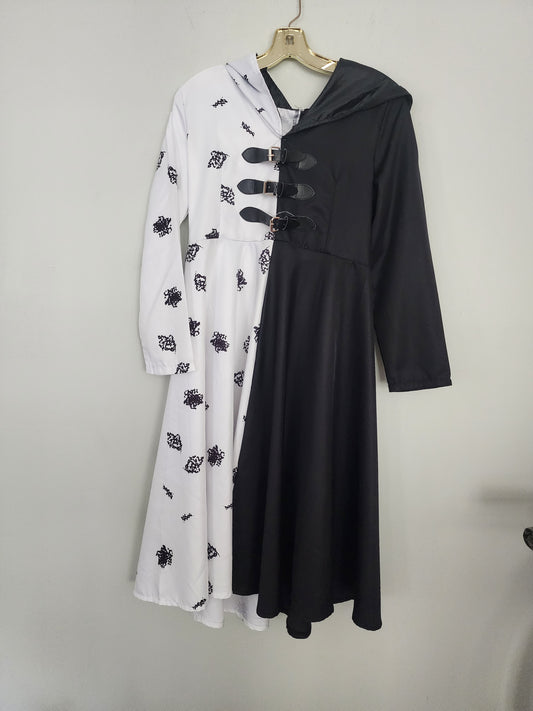 Cruella De Vil Cosplay Costume Dress Outfit Halloween Carnival Suit Medium