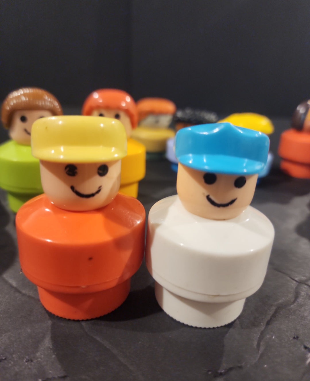 lot of 10 Vintage Jumbo Chunky Little People And Animals Plastic Toy Figures.