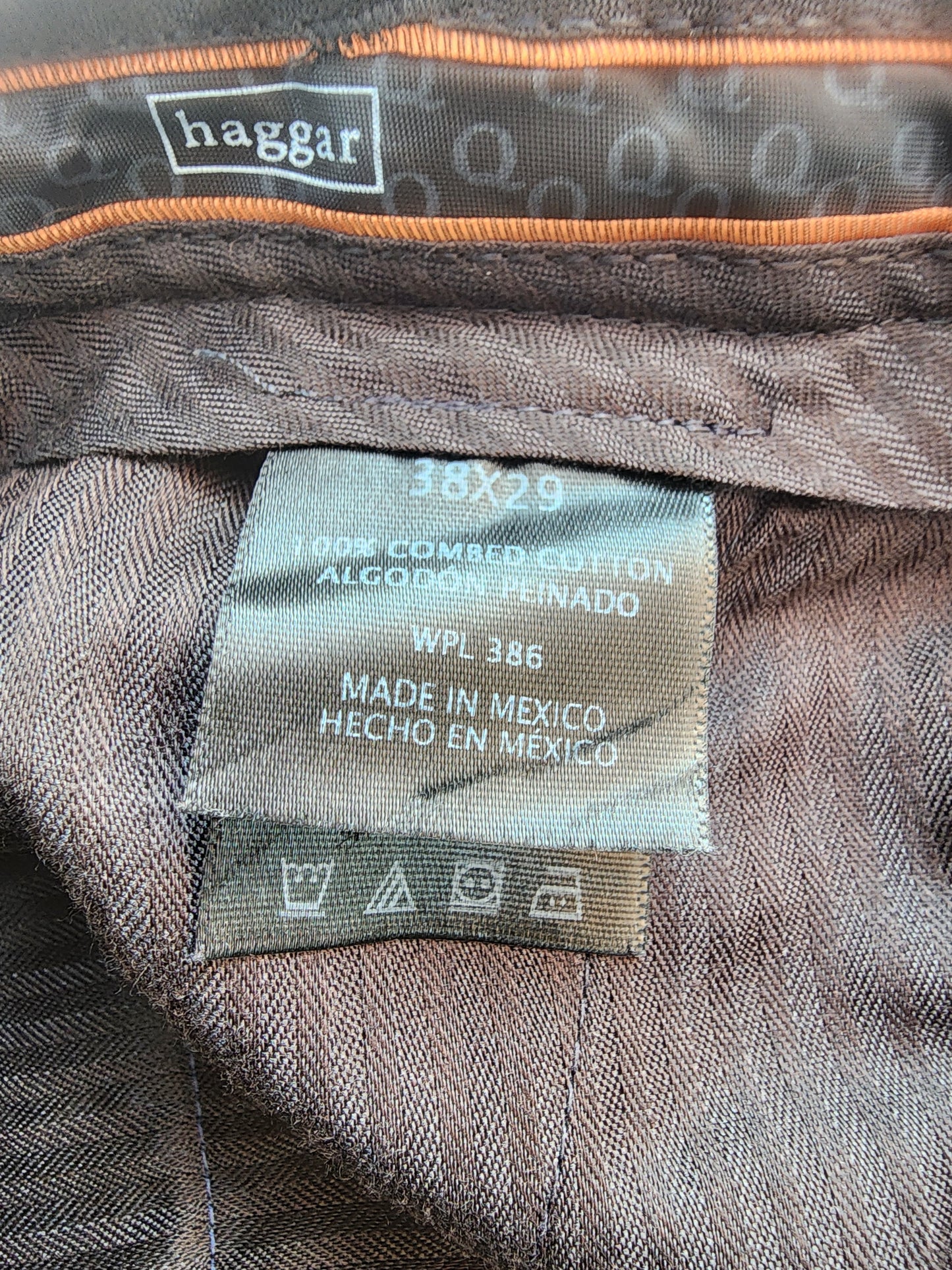 Haggar Men's Pleated Navy Pants - Fits 36" x 29" (Tag Says 38x29)
