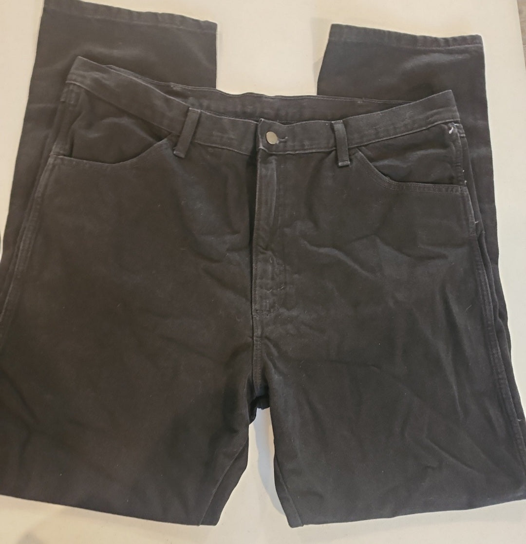 Men's Rustler Wrangler Black Jeans 40"× 32" straight leg regular fit