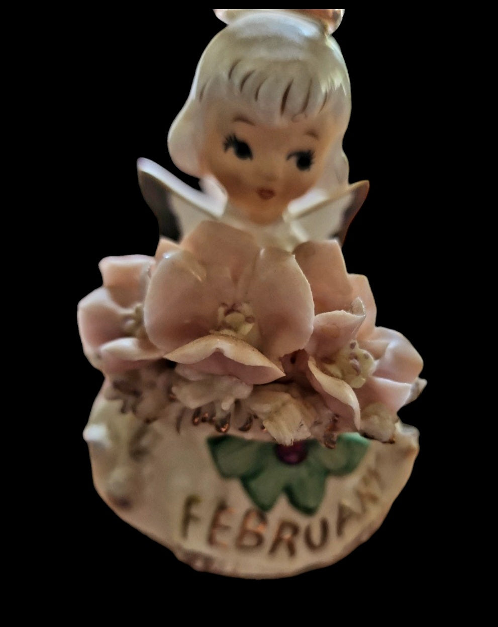 50's LEFTON February ANGEL figurine Japan 489 Violet Amethyst aprox 4.5"