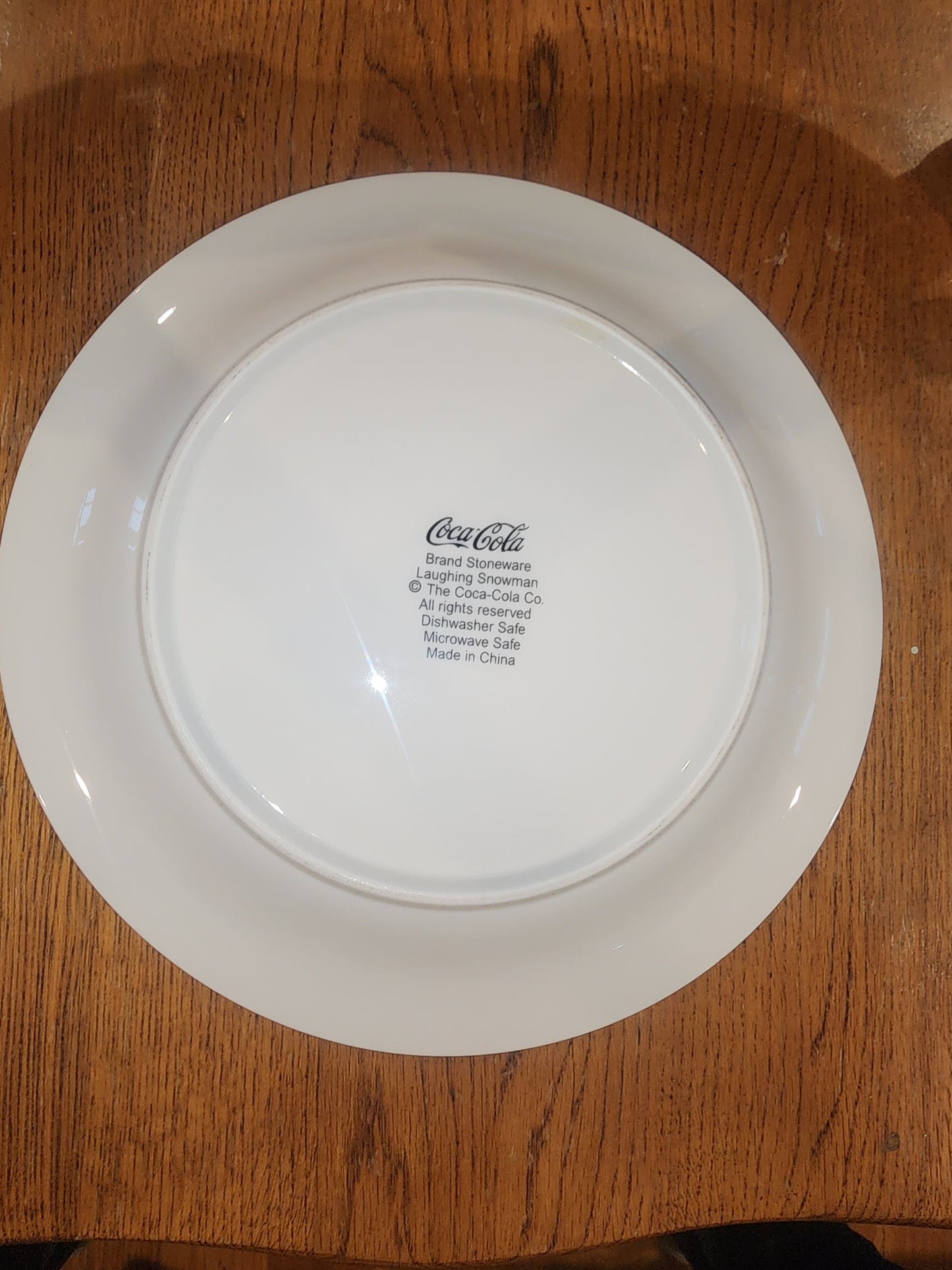 Coca Cola Snowman Replacement Vtg Dinner Plate Laughing Snowman 10.25"