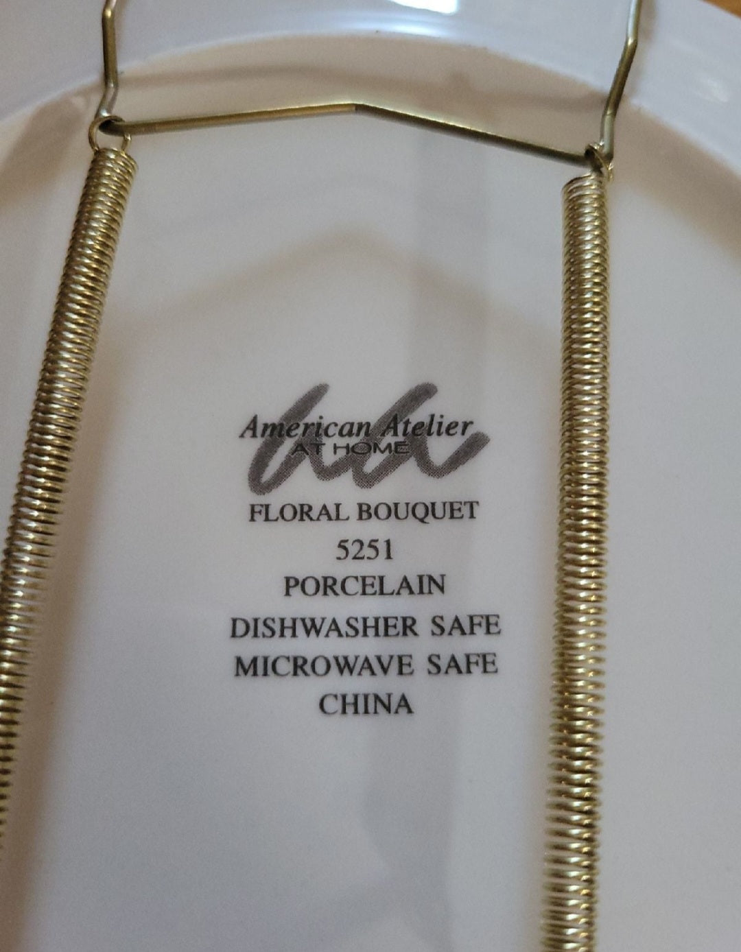 American Atelier 8" Plate Decor with brass hangers new in box