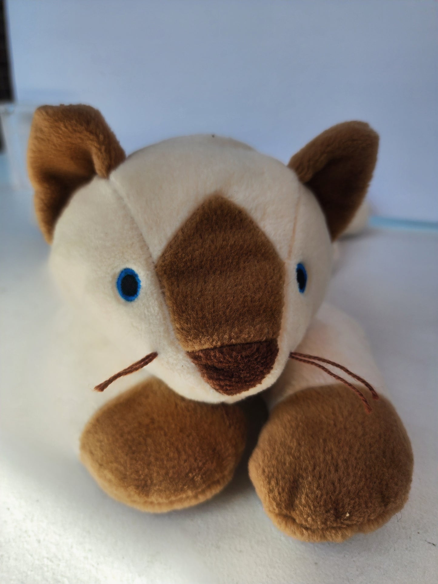 Ty Beanie Pillow Pal MEOW the Cream and Tan 13" Siamese Cat