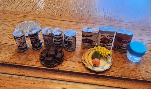 Miniature pantry items for farmhouse Dollhouse.