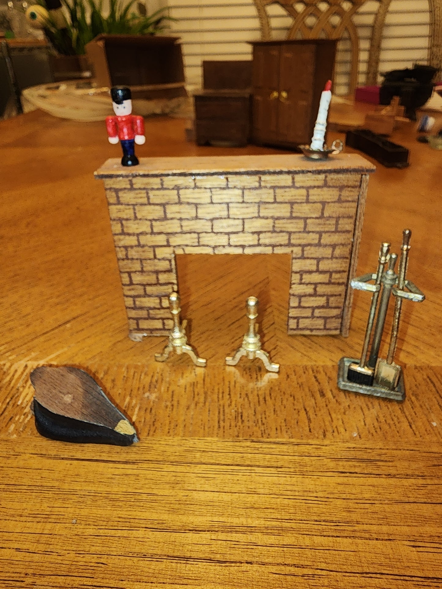 Vintage Miniature Fireplace with accessories