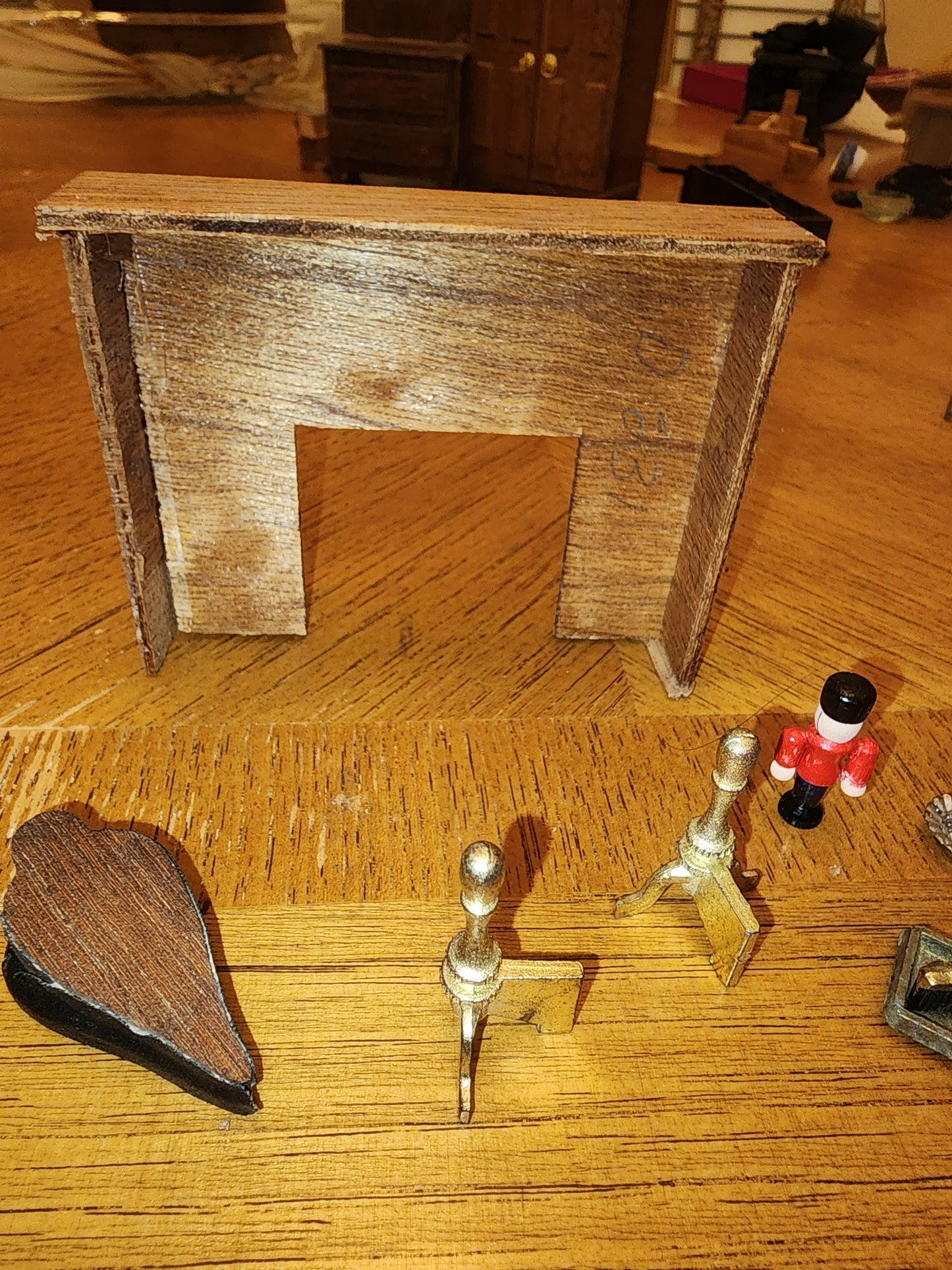 Vintage Miniature Fireplace with accessories