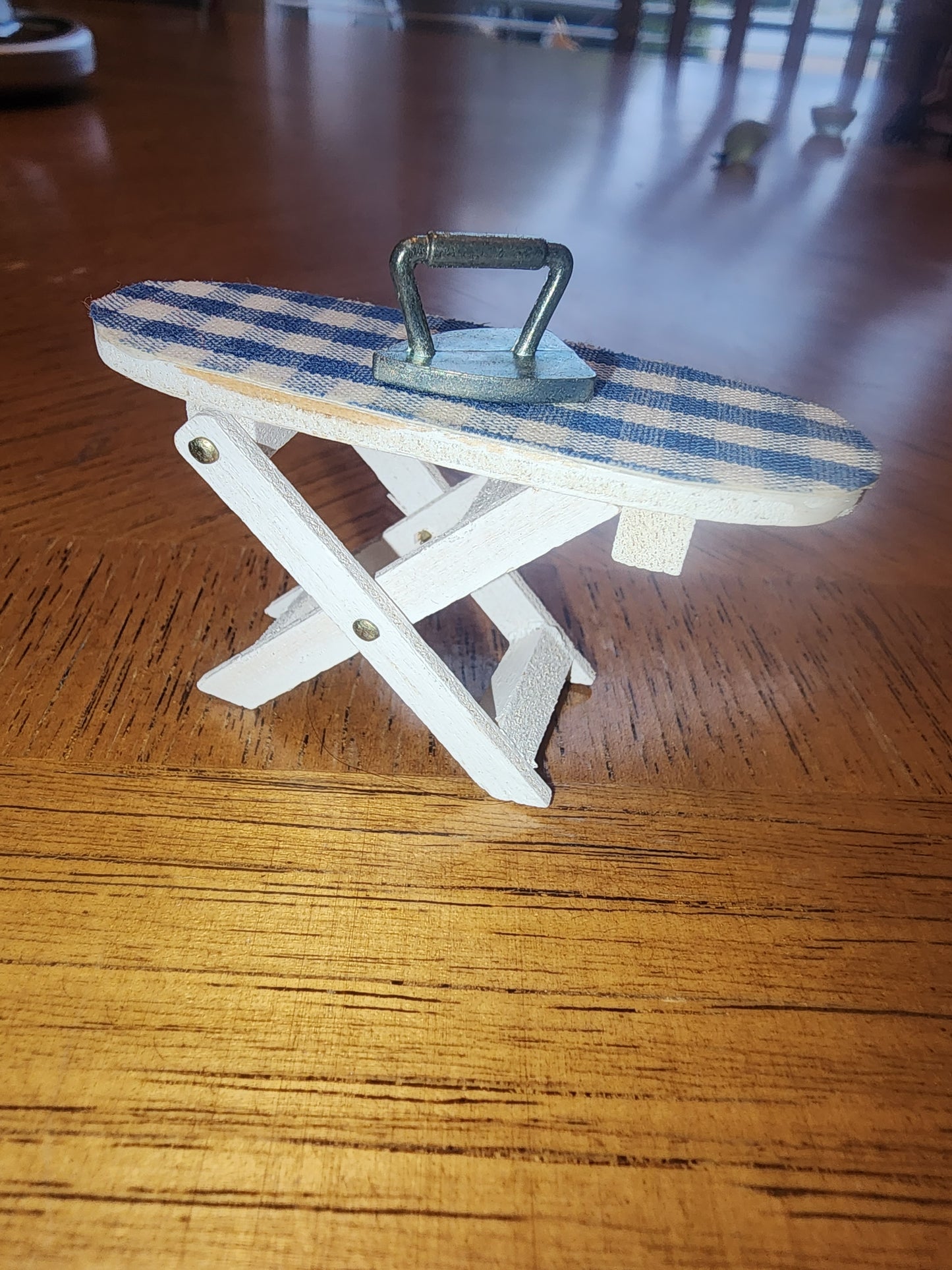 Dollhouse Wooden Ironing Board & metal Iron