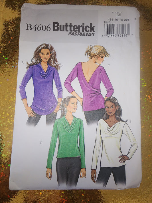 Butterick 4606 Sewing Patterns uncut  blouses size 14-20 fast & easy