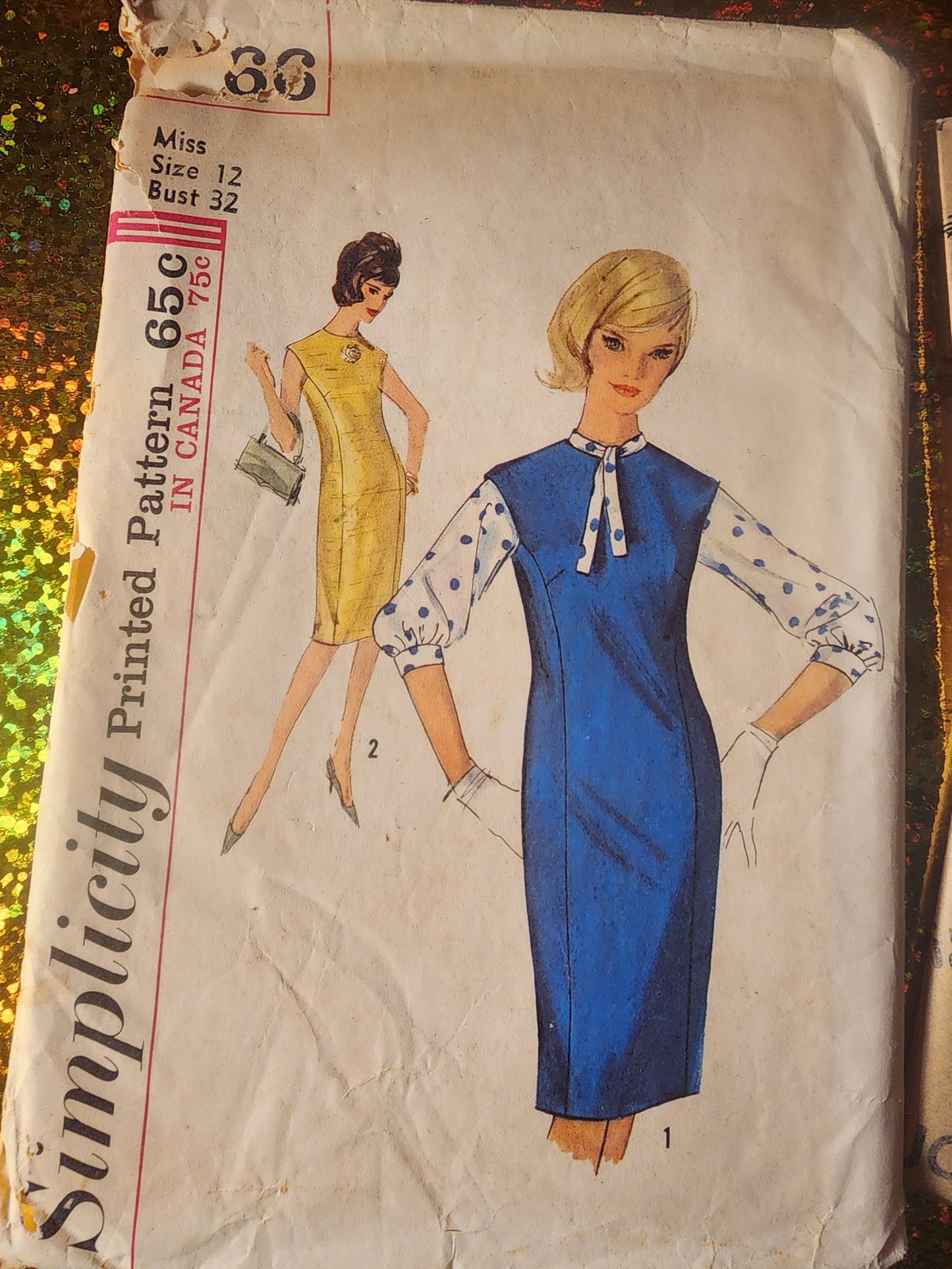 5266 Vintage Simplicity SEWING Pattern Misses 1960s Dress Jumper Blouse Sz 12