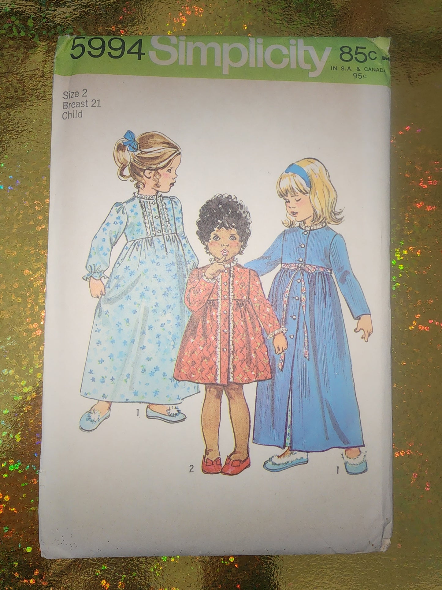 5994 Vintage Simplicity Sewing Pattern Toddler's Robe Nightgown size 2