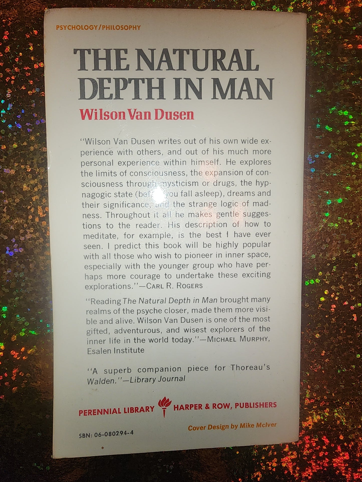 The natural depth in man paperback Book by Van Dusen Wilson 1972