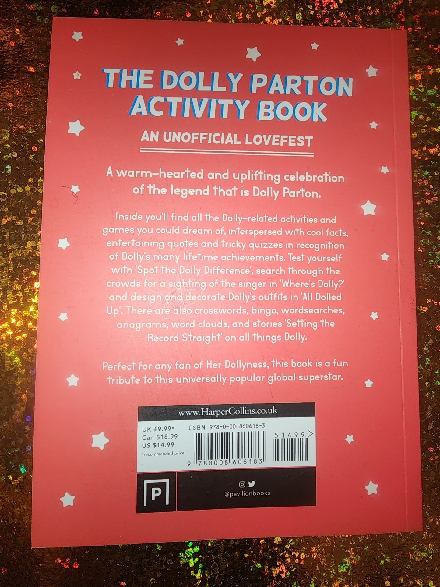 The Dolly Parton Activity Book: An Unofficial Lovefest paperback activity Book