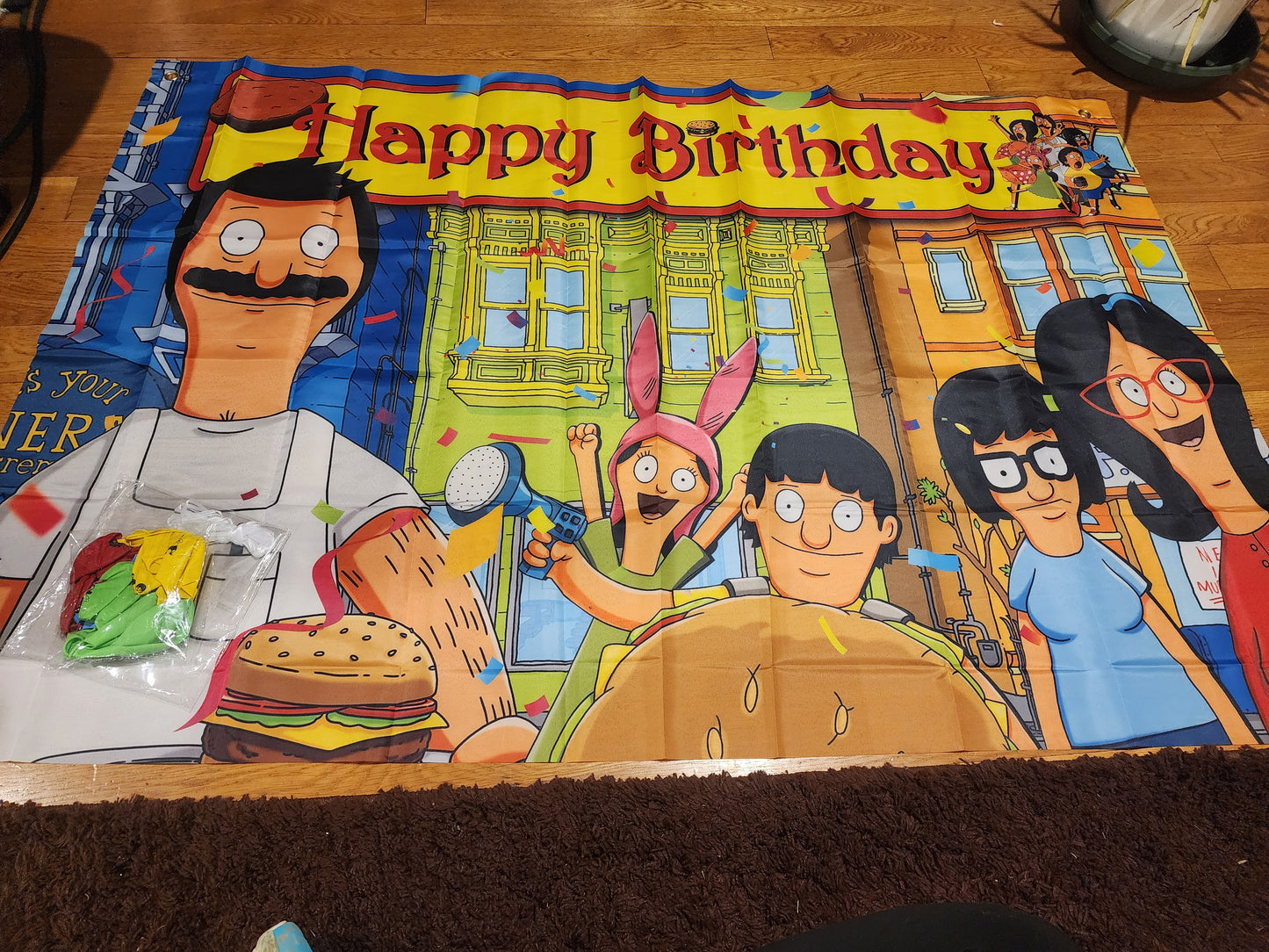 Big Bob Burger Happy Birthday Banner & Balloons