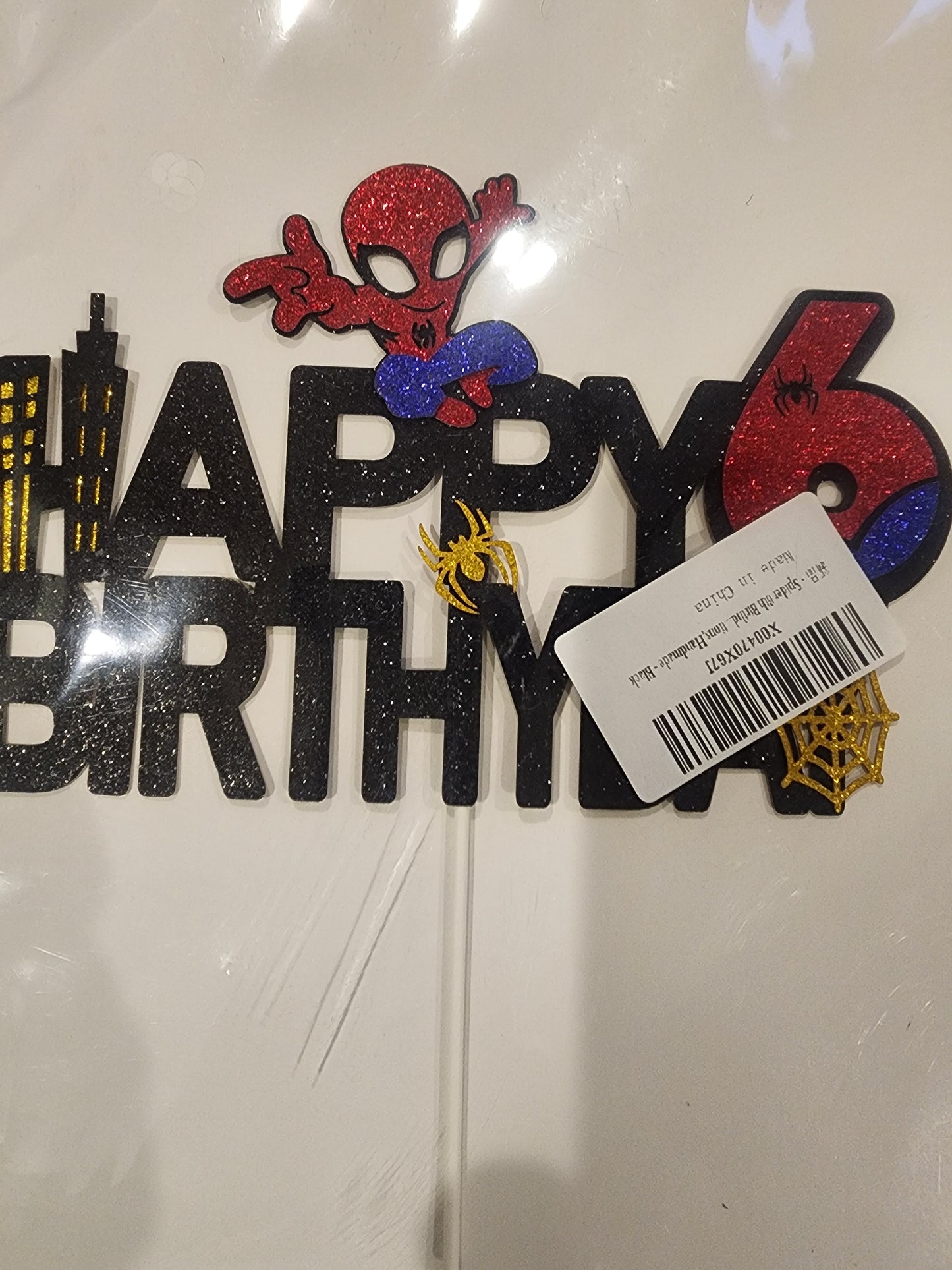 Happy Birthday 6 Spiderman Cake Topper and 30 Party Bags