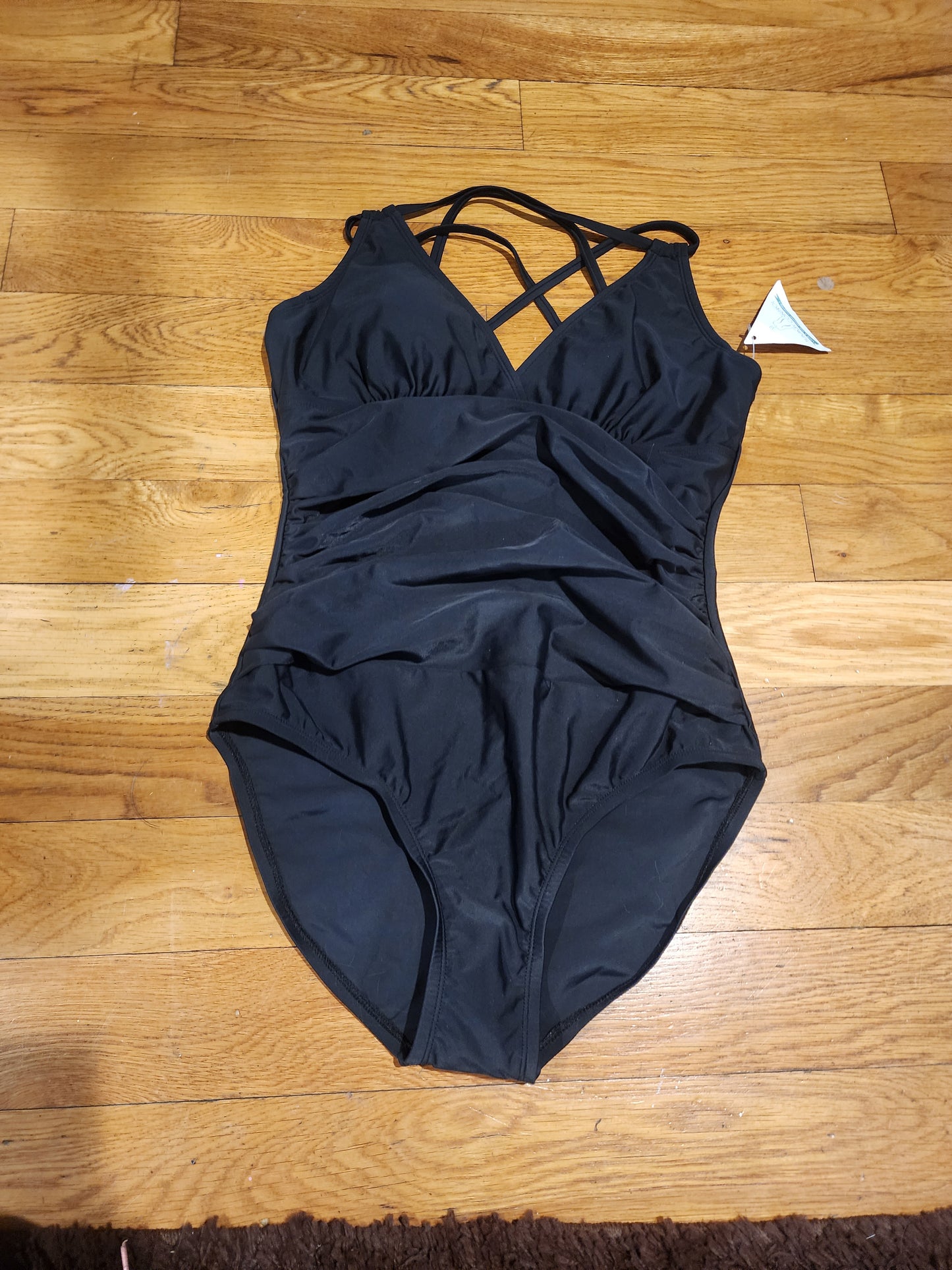 Slimming Black One-Piece Swimsuit (L/10) -  Brand new, never worn.