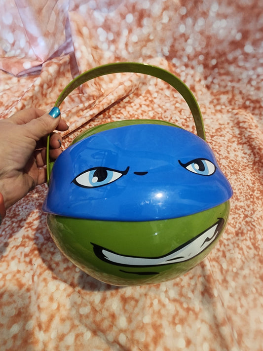 Leonardo TMNT Teenage Mutant Ninja Turtle Viacom  Candy Carry Bucket Easter Basket