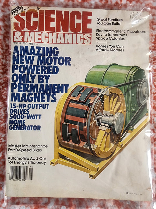 Science & Mechanics  Spring 1980 Motor Powered only by permanent Magnets