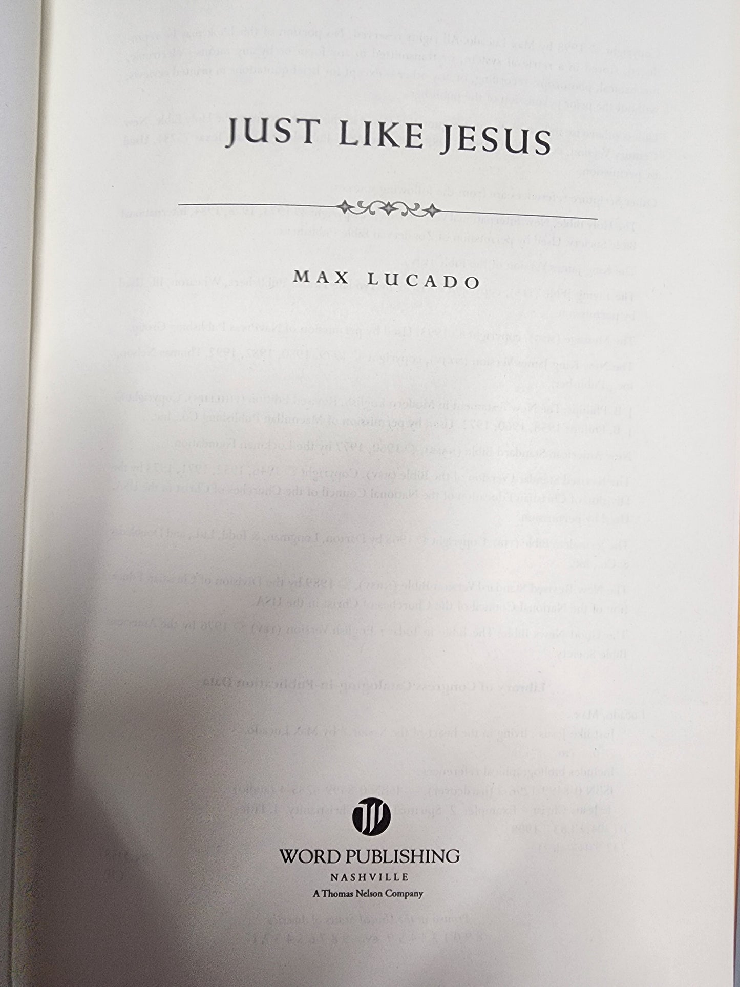 Just Like Jesus by Max Lucado (1998, Hardcover)