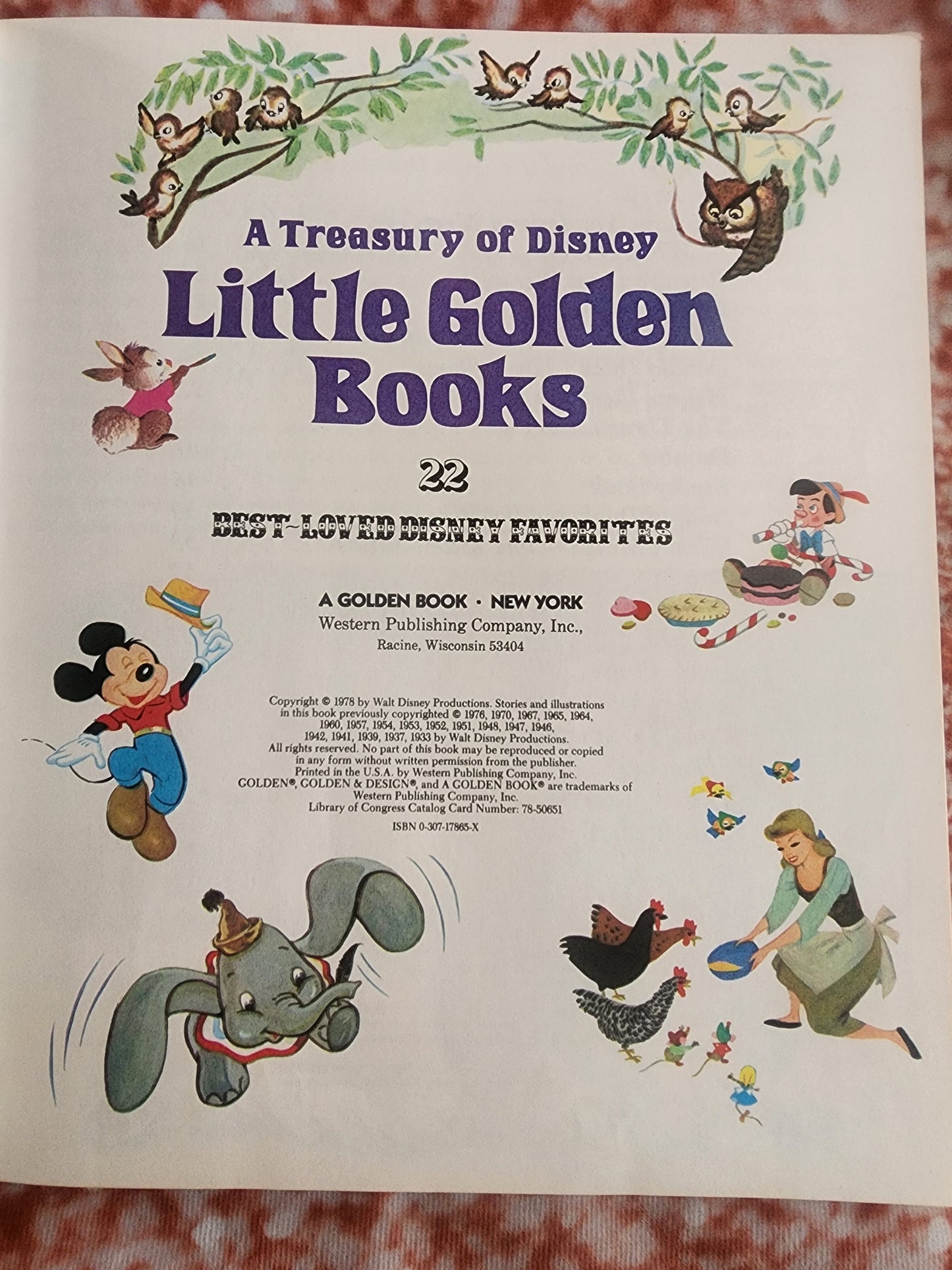 A Treasury of Disney Little Golden Books 22 Best-loved Disney Favorites HC 1978