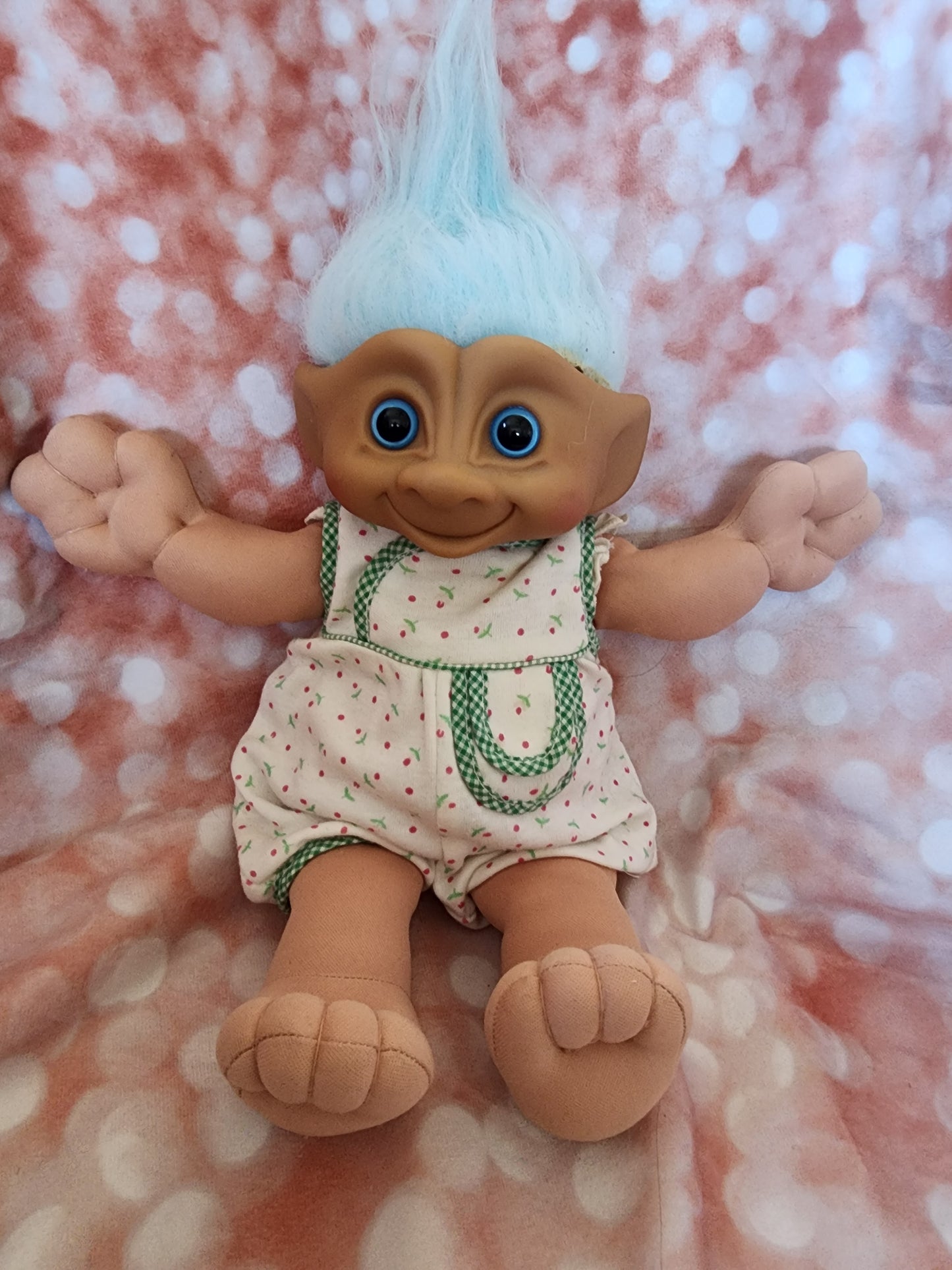 Treasure Troll Soft Body DOLL Blue Hair 12" by Ace Novelty