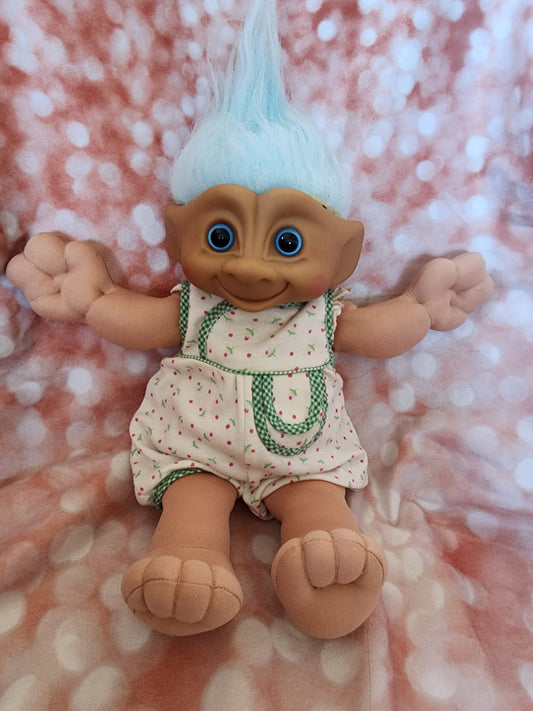 Treasure Troll Soft Body DOLL Blue Hair 12" by Ace Novelty