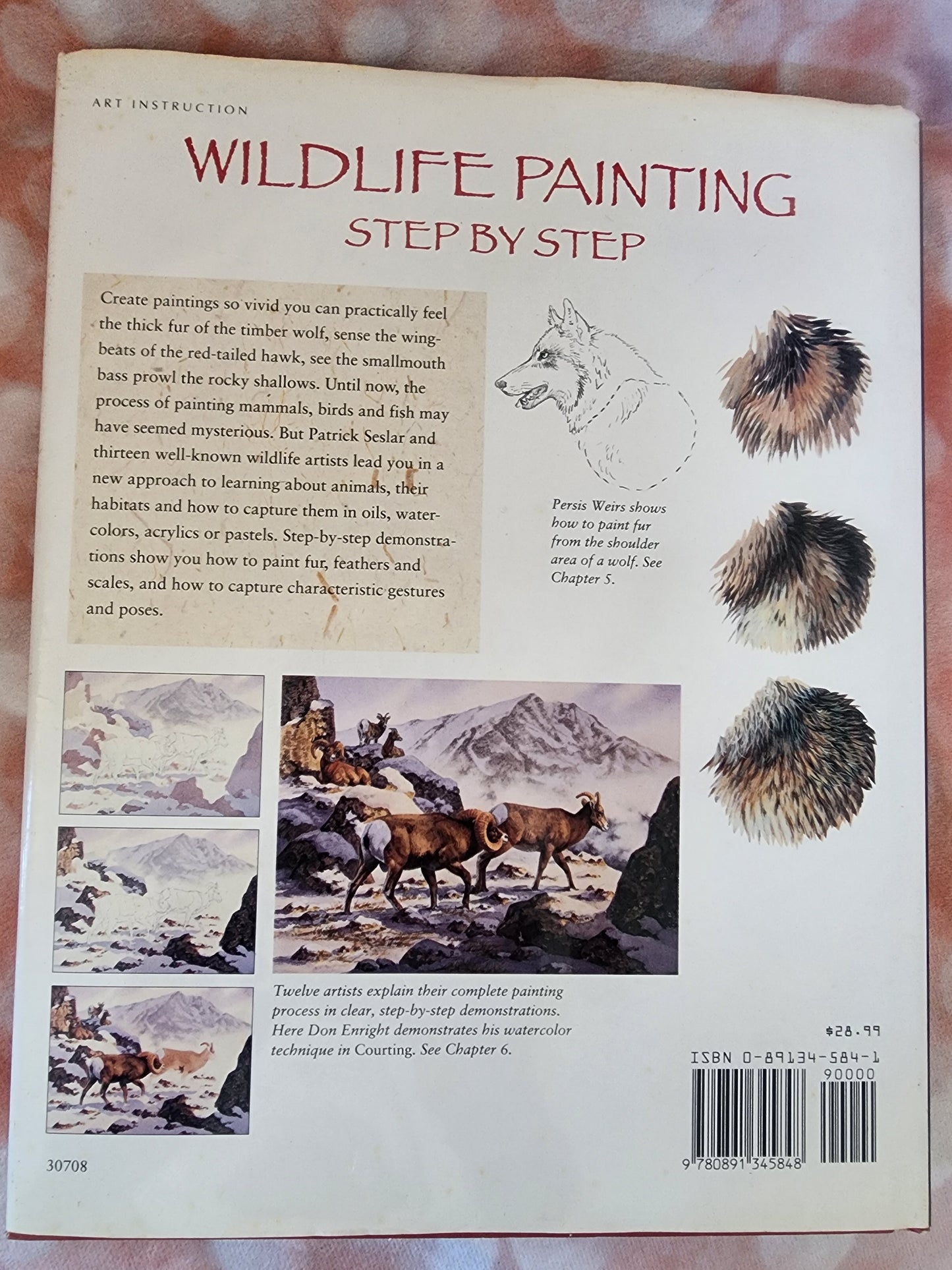 Wildlife Painting Step by Step hardback Book by Patrick Seslar. Art Book