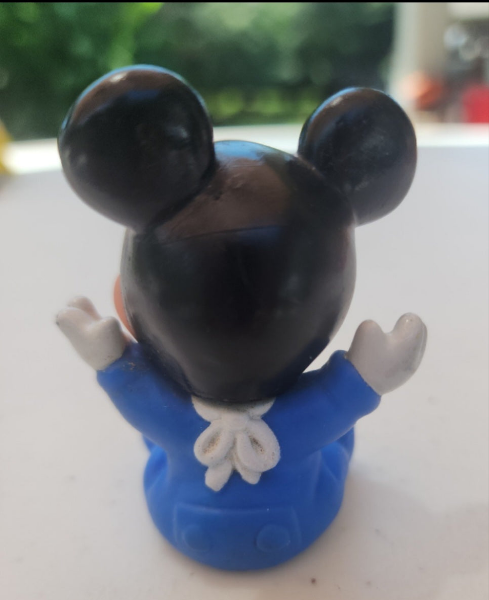 Vintage Disney Baby Mickey Mouse Toy Rubber 2.5 Inch