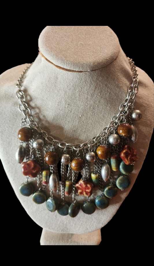 EL Statement Piece Bead Necklace