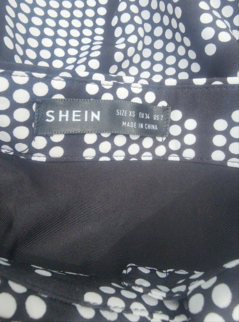 Women's Button DOWN bĺouse Faux leather top part white dots