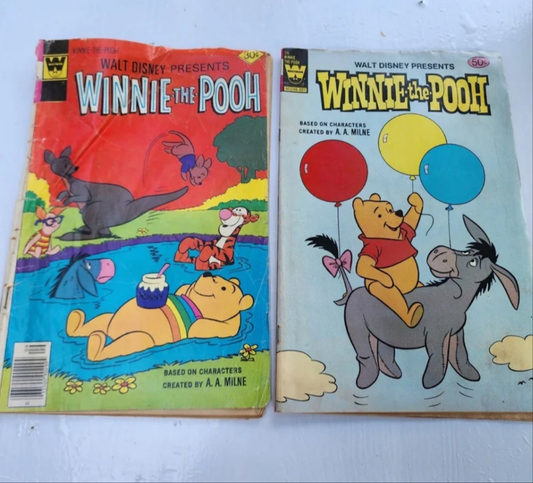 Winnie the Pooh issues #3 (1977) and #26 (1981) published by Whitman Comics