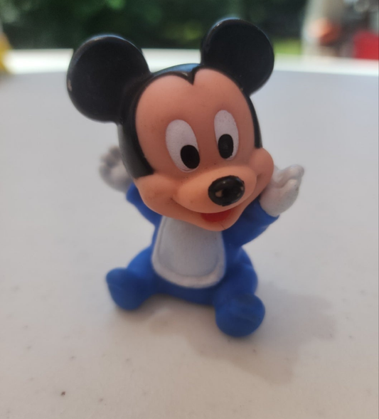 Vintage Disney Baby Mickey Mouse Toy Rubber 2.5 Inch