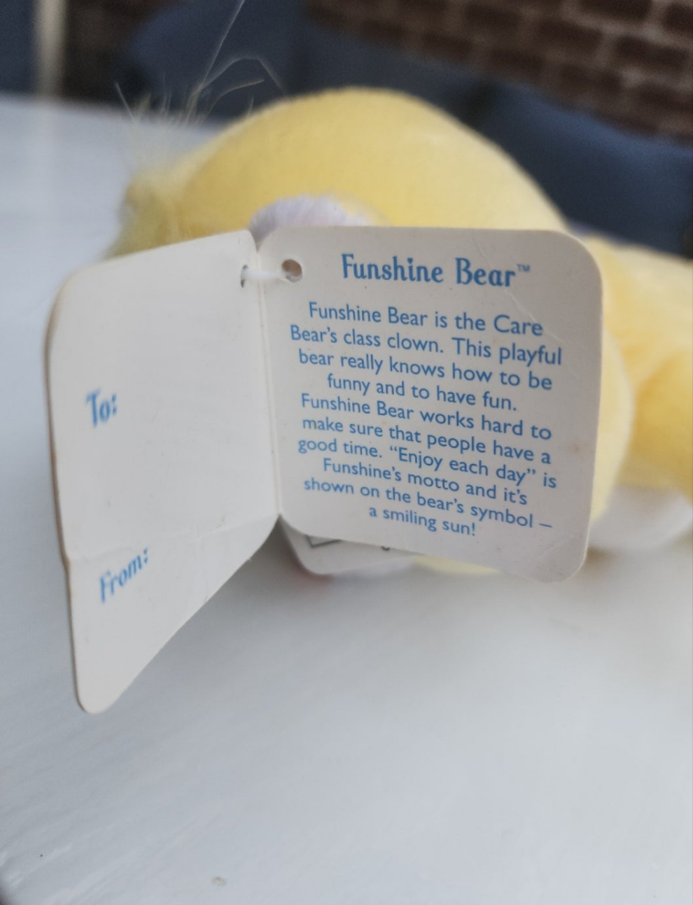 Care Bear 8" Funshine sunshine plush bear in good condition