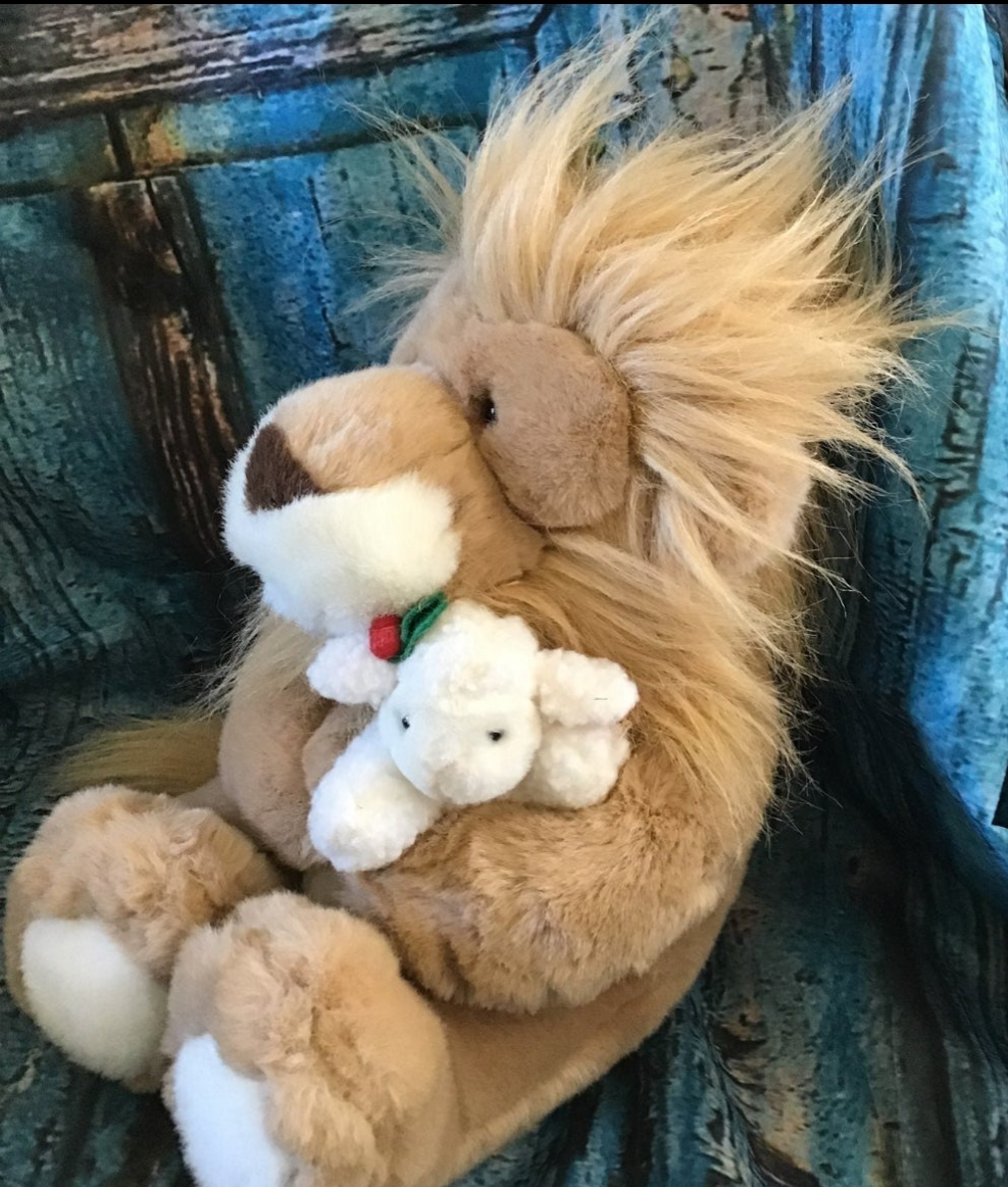 Christmas Lion & Lamb Plush Doll 14" by commonwealth