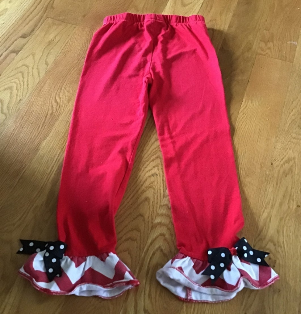 Rare Editions Girls Red and white pants 4th July  6X