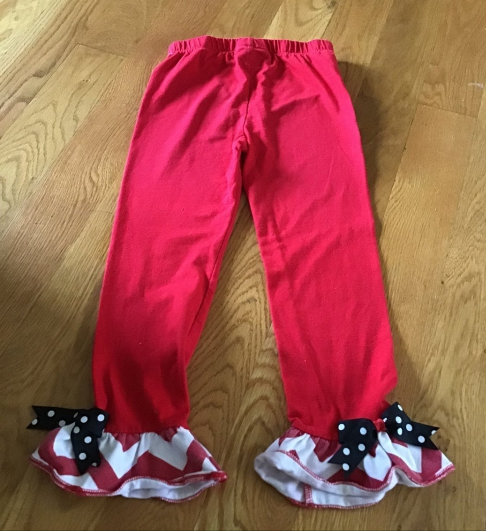 Rare Editions Girls Red and white pants 4th July  6X